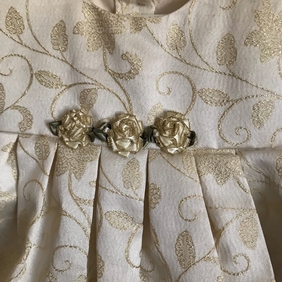 La Princess Gold Shimmer Swiss Rose Dress - Picture 4 of 7